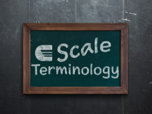 scale terminology chalkboard